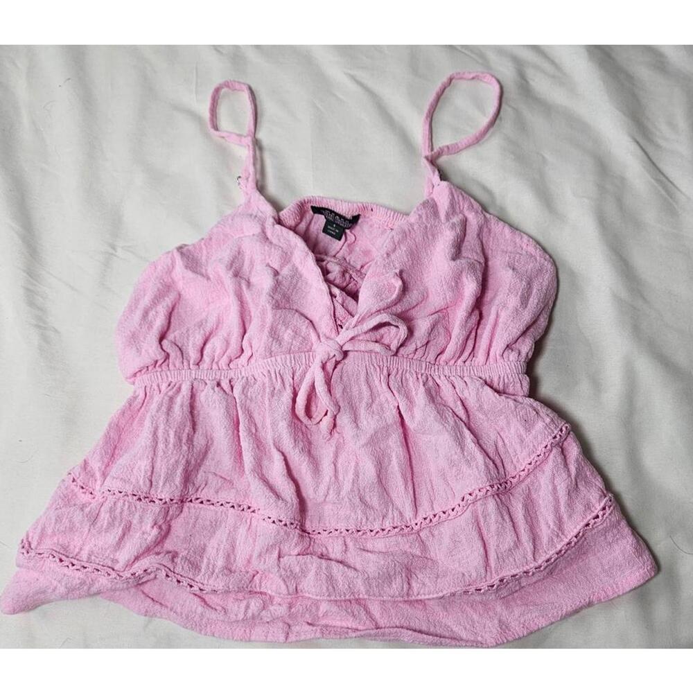 Wild Fable Two-Piece Summer Baby Doll Crop Top Set - Green & Pink Size S/M - Picture 10 of 10